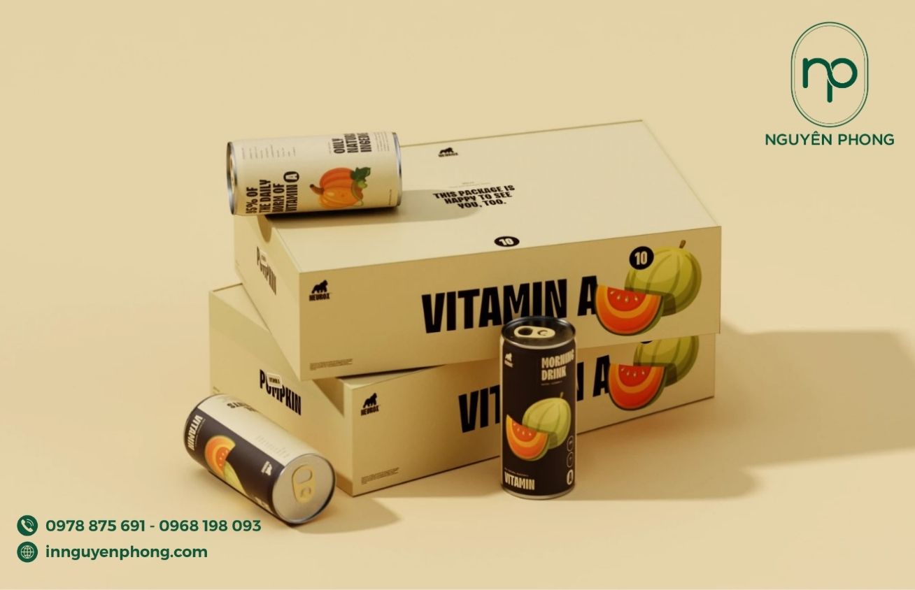Mẫu thùng carton đựng nước ép rau củ